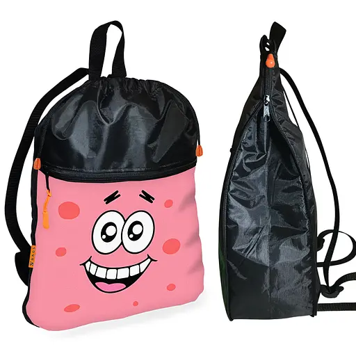 Рюкзак-мешок для обуви,спортивной формы Губка Боб детская сумка для сменки с расширителем (01233)