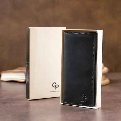 Мужской кожаный кошелек Grande Pelle 9.5х19.8х2 см acs0016022 - фото 9