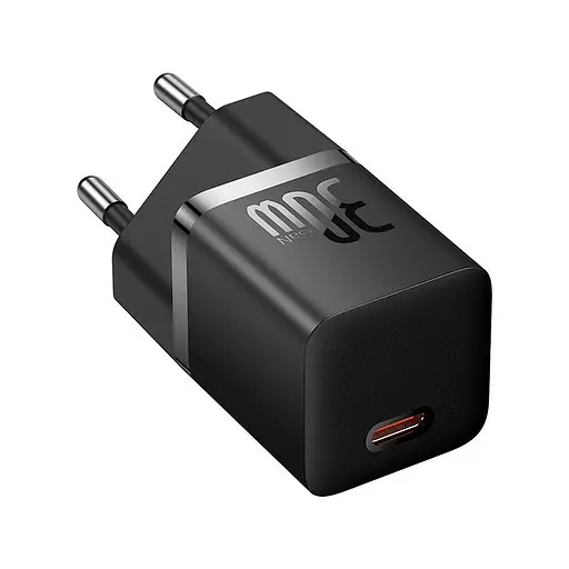 Блок швидкого заряджання OS Baseus GaN5 Fast Charger (mini) 1Type-C 30 W (CCGN070701) чорний - фото 1