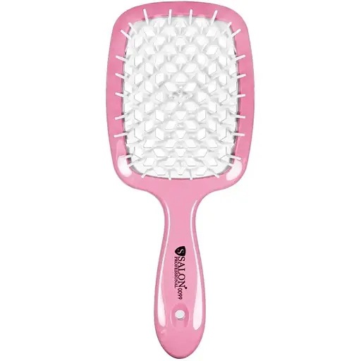 Щітка для волосся Salon Professional SP0099 SL масажна, продувна 20 см рожева з білим - фото 1
