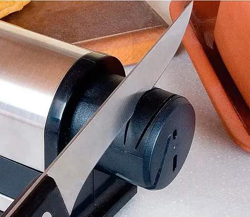 Електрична точилка для заточування ножів та ножиць ELECTRIC SHARPENER Silver, Kitchen Master Сірий 86963 - фото 10