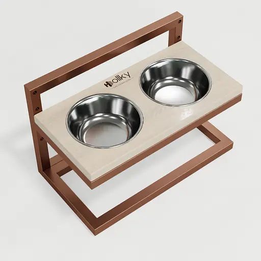 Hollky Flex S — миски на регульованій підставці для маленьких собак (2 × 0.450 л) - фото 6