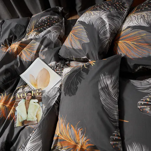 Комплект постільної білизни Moon&Star Бязь Gold Люкс Mystic Feathers King Size 220x240 наволочки 2х50х70 - фото 7