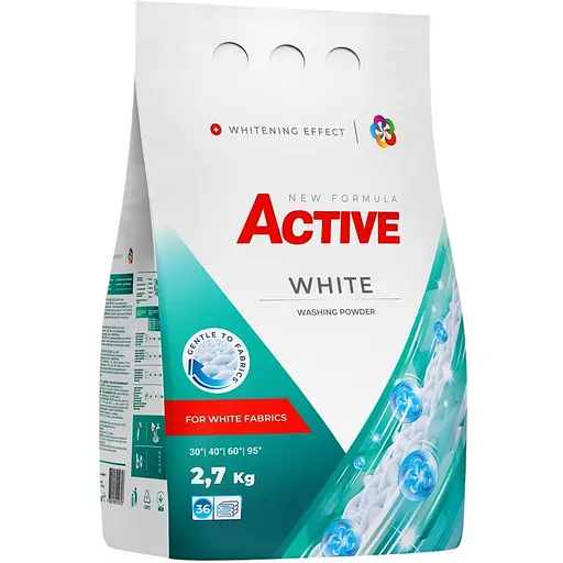 Порошок для прання Active White з ароматом свіжості 2.7 кг