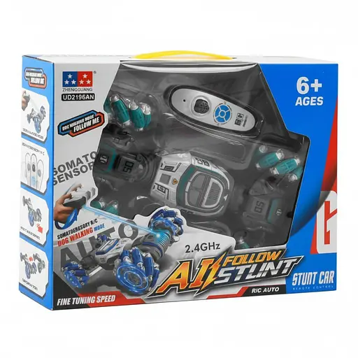 Радіокерована Трюкова Машина UD 2196 AN-02, 3 Режими керування, Собача ходьба, Акум. 7.4V, Музика, Синя - фото 2