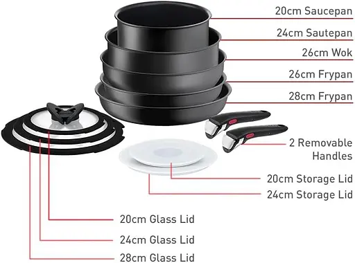 Набор посуды TEFAL Ingenio Ultimate L7649053-12 предметов, все типы кухонь, антипригарное покрытие, снимаемая ручка. - фото 5