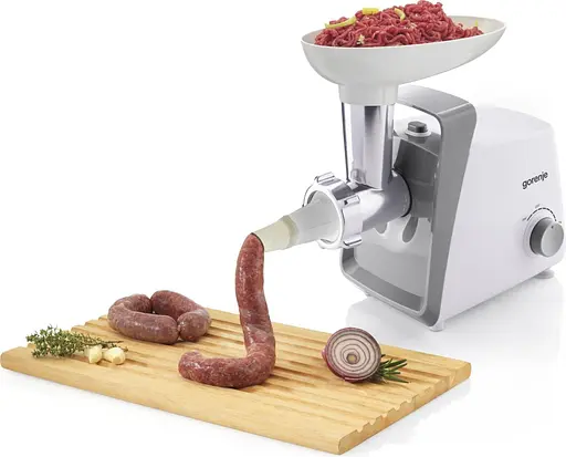 Gorenje М'ясорубка, 1600Вт, 2,2кг/хв, 2 решітки, пластик, білий - фото 5