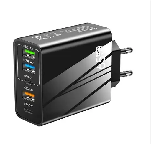 Зарядний пристрій PD 65W швидка зарядка Quick Charge 3.0 USB, Type-C PD, блок зарядки для IPhone, IPad, Samsung, Xiaomi 