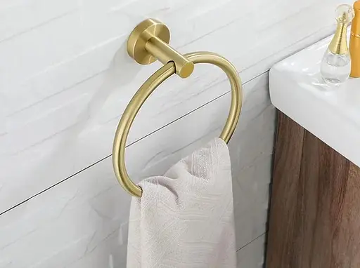 Тримач для рушника кільце Rea 332915B Mist 05 brushed gold REA-06905 Золотий - фото 5