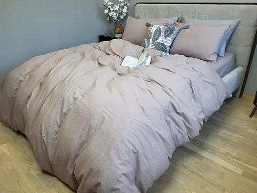 Комплект постельного белья Washed Cotton из вареного хлопка Брауни Brownie - двуспальный - фото 1