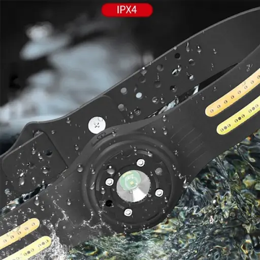 Фонарь налобный аккумуляторный Bailong T134-XPE-4COB водонепроницаемый корпус с датчиком движения 6 режимов Черный - фото 4