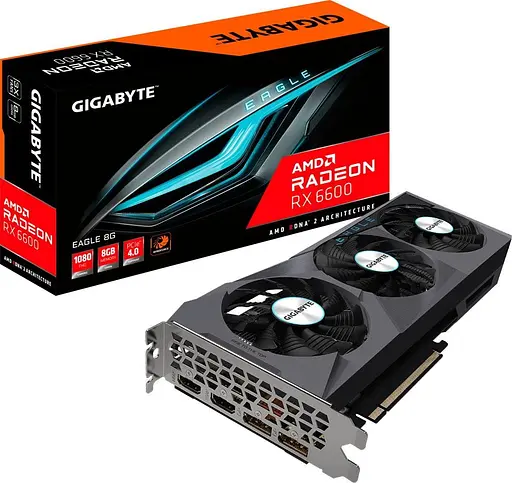 Видеокарта Gigabyte AMD Radeon RX 6600 8Gb EAGLE (GV-R66EAGLE-8GD) (GDDR6, 128 bit, PCI-E v4.0 x8) Б/у - фото 4