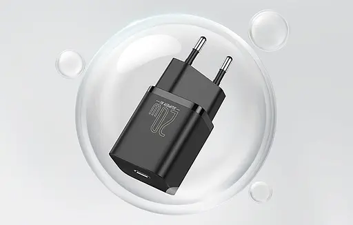Зарядний пристрій Baseus 20W Super Si USB-C для Apple 8-12 серій (CCSUP-D01) чорний - фото 3