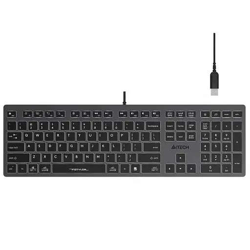 Клавіатура A4tech FX60H Grey White backlit, Fstyler keyboard, USB