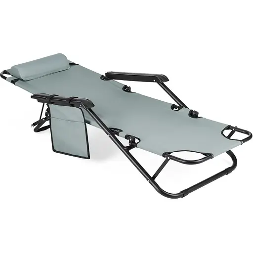 Шезлонг лежак Outtec розкладний графіт - фото 4