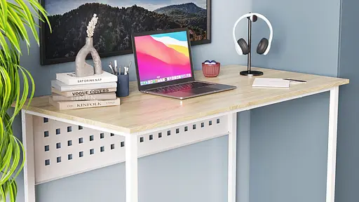 Компьютерный стол Ferrum-decor Майк 75x140x60 белый ДСП Дуб Сонома 16мм (FRD-101318)