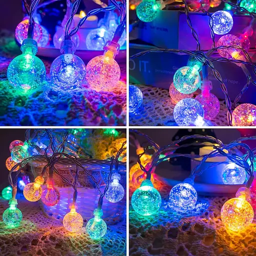 Koopower 30LEDs Globe Fairy Lights, Садові Fairy Lights USB-роз'єм 8 режимів гірлянди кришталеві кульки кулі - фото 6