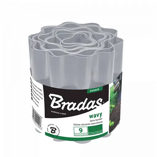 Бордюр хвилястий газонний Bradas 9 м х 15 см світло-сірий OBFLGY 0915 - фото 1