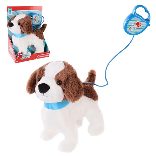 М'яка іграшка Тобік - Найкращий друг PL8203 Країна Іграшок, на повідку, гавкає, ходить, виляє хвостом, у коробці (6905689082030) - фото 1