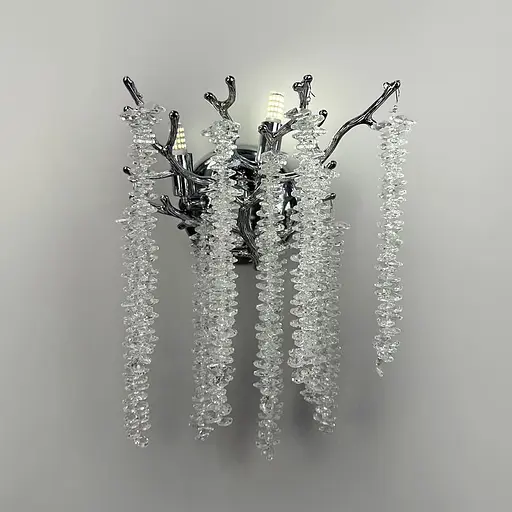 Изысканное серебряное бра с хрустальным подвесом 40х30 см Line F Арт. W33001/Количество лампS CH - фото 5