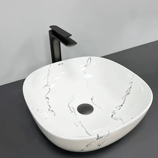 Умивальник VBI Bergamo S marmo накладний VBI-012502, Мармур - фото 2