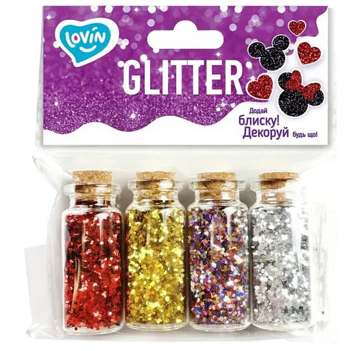 Набір для творчості "Гліттер для декорування" Lovin 90019, 4 кольори - фото 1