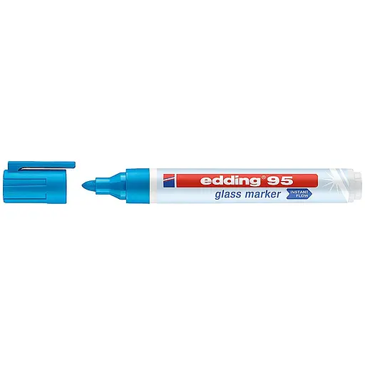 Маркер Edding Glass e-95, 1.5 – 3 мм, круглий, блакитний (e-95/10)