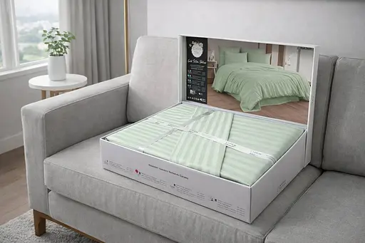 Комплект постельного белья евро 200х220 сатин ментоловый TC303376206 - фото 2