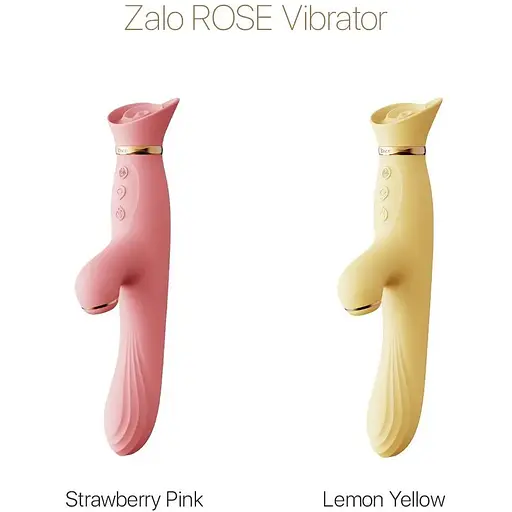 Вібратор з підігрівом та вакуумною стимуляцією клітора Zalo - ROSE Vibrator Strawberry Pink - фото 8