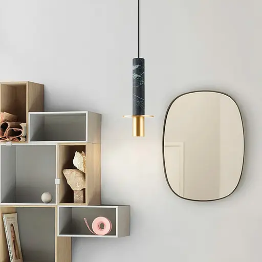 Підвіс Aurea із чорним мармуровим плафоном в стилі Ар-деко Line.F SC 3/1 BK - фото 1