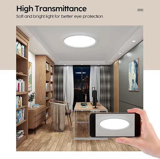 Светодиодный потолочный светильник Aisutha, 24 Вт, 2800 лм, с регулировкой яркости, с пультом дистанционного управления, 3000–650 - фото 5