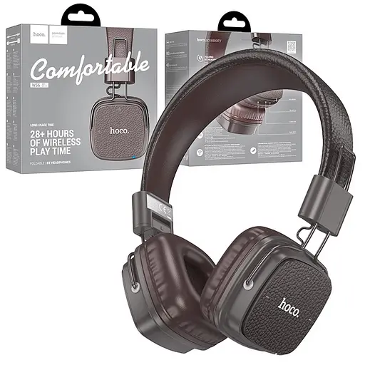 Навушники бездротові Hoco W56 накладні квадратні чашки чорні - фото 2