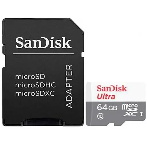 Карта памяти microSDXC (UHS-1) SanDisk Ultra 64Gb class 10 A1 (100Mb/s) (adapter SD) - фото 1