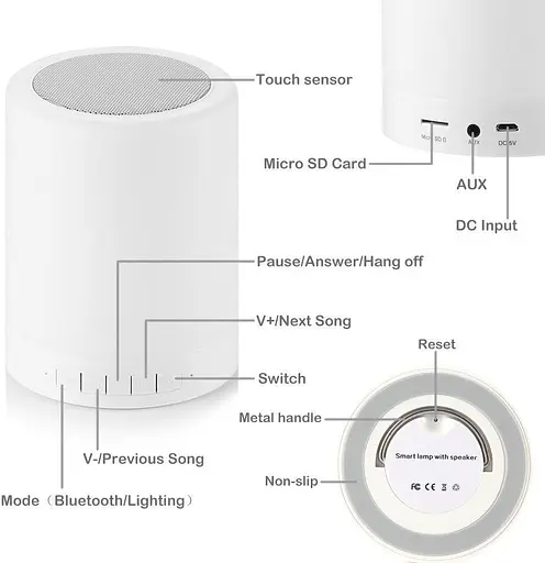 Нічник Bluetooth-динамік з бездротовим зв’язком - фото 2