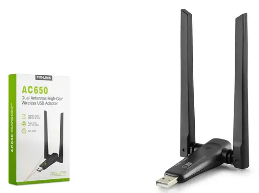 USB Wi-Fi адаптер Pix-Link LVUAC23D AC650 5ГГц, 802.11ac, 450Mbit - фото 2