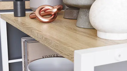 Этажерка 3/60 Ferrum-decor Серии Коннект 73x60x28 белый ДСП Дуб Сонома 16мм (FRD-104263) - фото 2