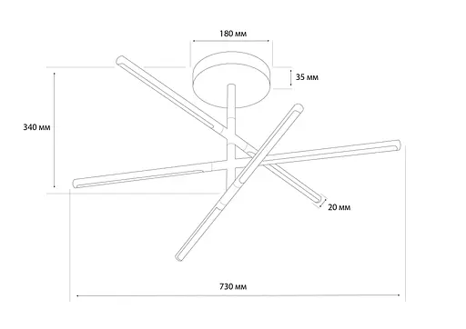 Люстра стельова MJ-Light KONO 36W 3200K BK 15001 - фото 2