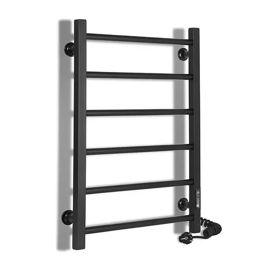 Электрический полотенцесушитель Laris Зебра Альфа ЧФЧ6 500x600 Э правый R3 73207671, Черный матовый, Правое, Электронный - фото 1