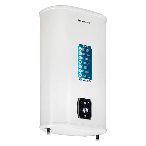 Водонагреватель Willer Libra, 2 кВт, сухой ТЭН, 100 л, прямоугольный, универсальный, белый (EVH100DRI) - фото 2