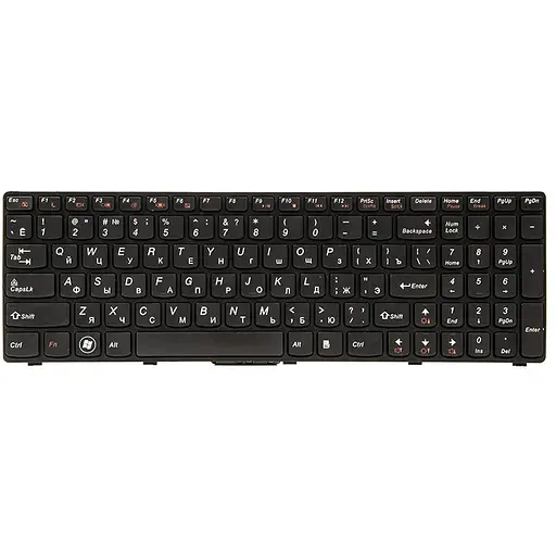 Клавиатура для ноутбука IBM/LENOVO B570, B590, V570 черный, черный фрейм