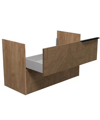 Тумба Мойдодир Cubic 100-A підвісна під умивальник дуб обпалений - фото 2