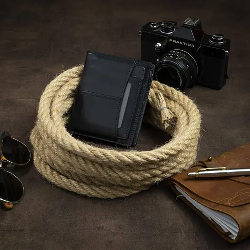 Мужской кожаный кошелек Vintage 9.5х12х3 см acs0015334 - фото 3