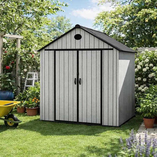 Хозблок-сарай пластиковый BKS 8х6FT с двускатной крышей 244 × 225 × 165 см (В×Ш×Г) - фото 2