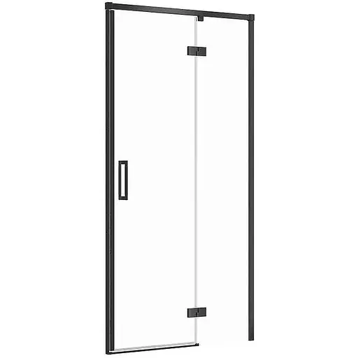 Душевые двери Cersanit Larga 100x195 R распашные профиль черный S932-125, Права, прозрачный, черный - фото 1