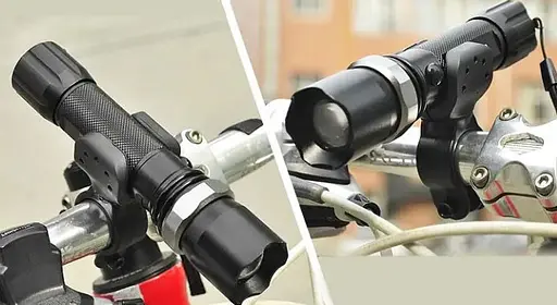 Велосипедное крепление на руль для фонарика вело крепеж держатель Черный - фото 7