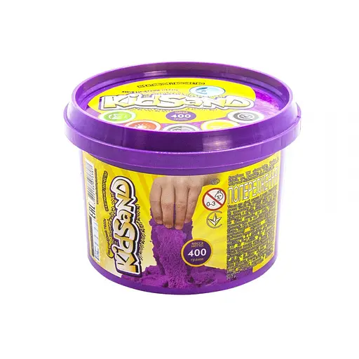 Кінетичний пісок "KidSand" KS-01-06 Danko Toys, банка 400г (4820186076387) Фіолетовий - фото 1