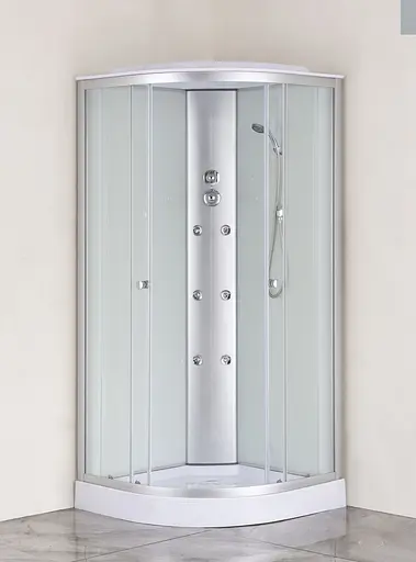 Душевой бокс с гидромассажем Mixxus Strong SBH02-90x90x215-FB Satin низкий поддон MI6890, Хром матовый, матовый, хром матовый - фото 3