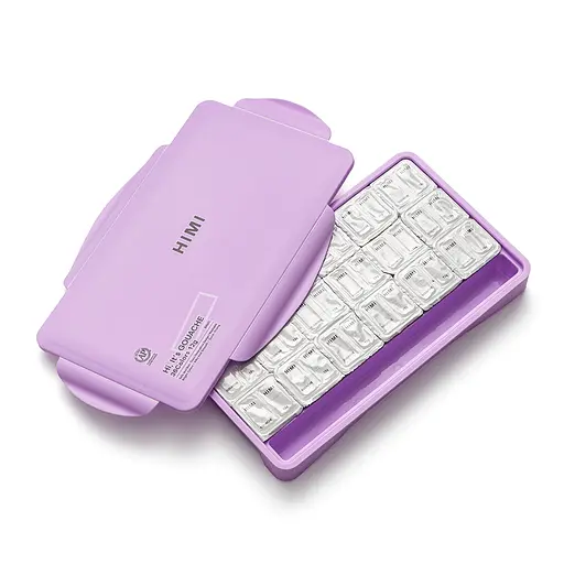 Набор гуашевых красок Twin Cup 36×12 мл фиолетовый пластиковый пенал HIMI - фото 7