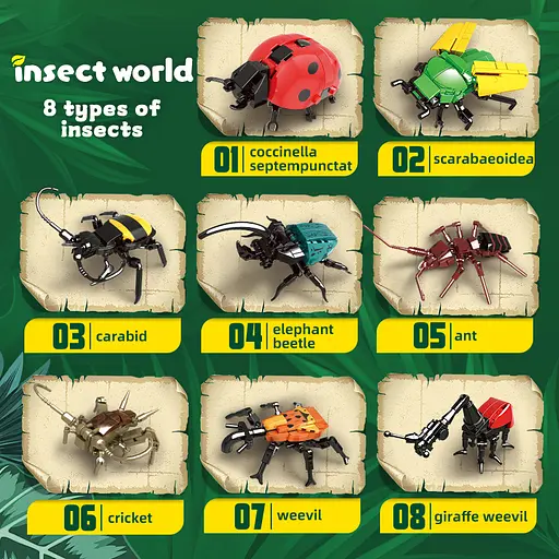 Конструктор насекомые  WOMA развивающий научный 8в1 живой мир 600 деталей - фото 4