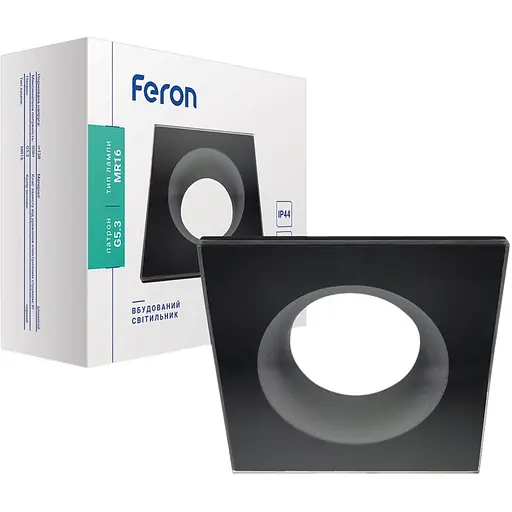Світильник точковий Feron DL8920 MR16 G5.3 чорний квадрат (1812)